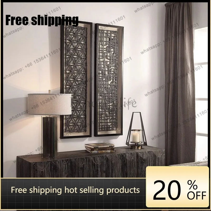 LJY wabi sabi antique hotel lobby entrance corridor decorative painting high sense