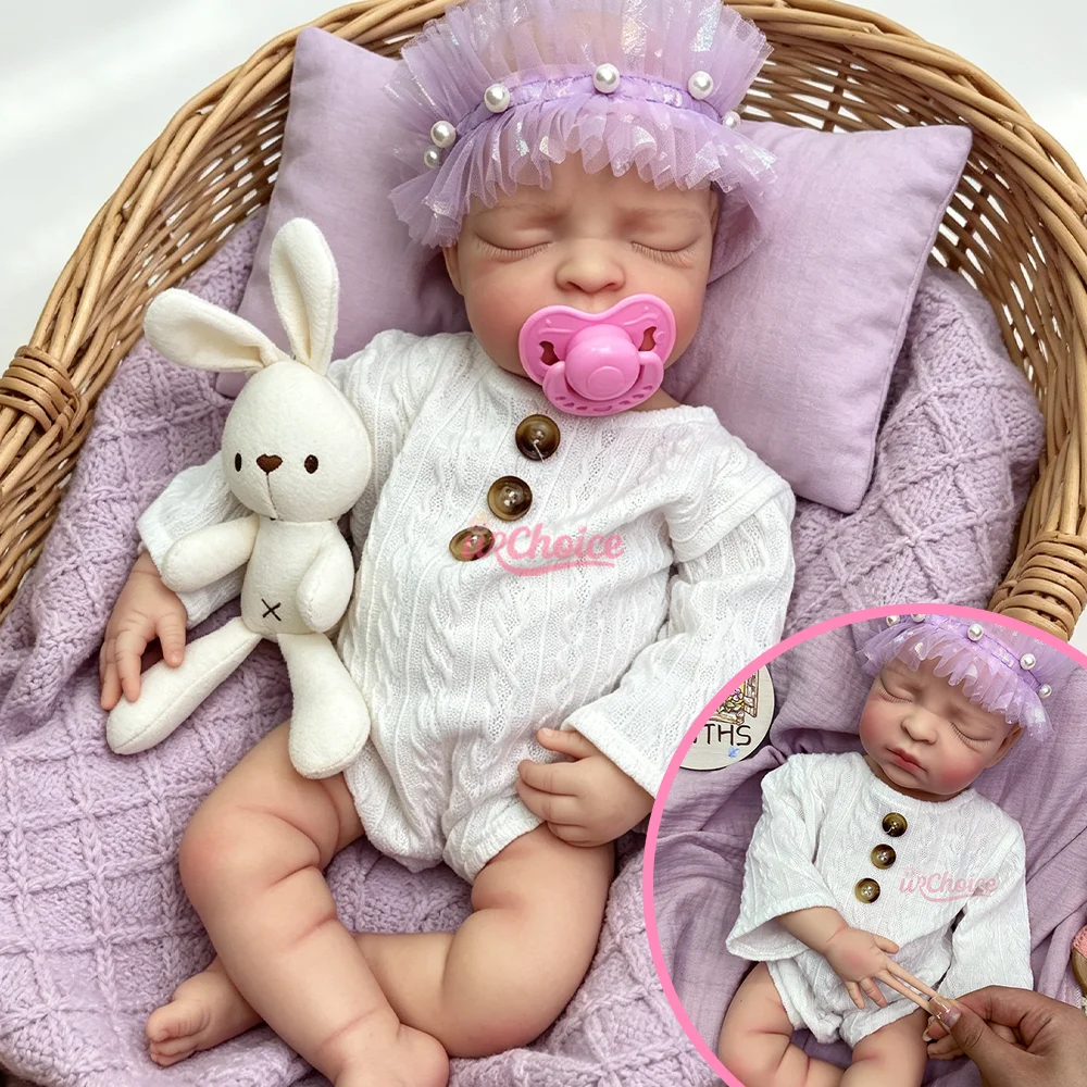 

17" Lifelike Reborn Baby Doll Weighted Realistic Silicone Reborn Baby Girl Waterproof Newborn Doll Thanksgiving Gift Collection