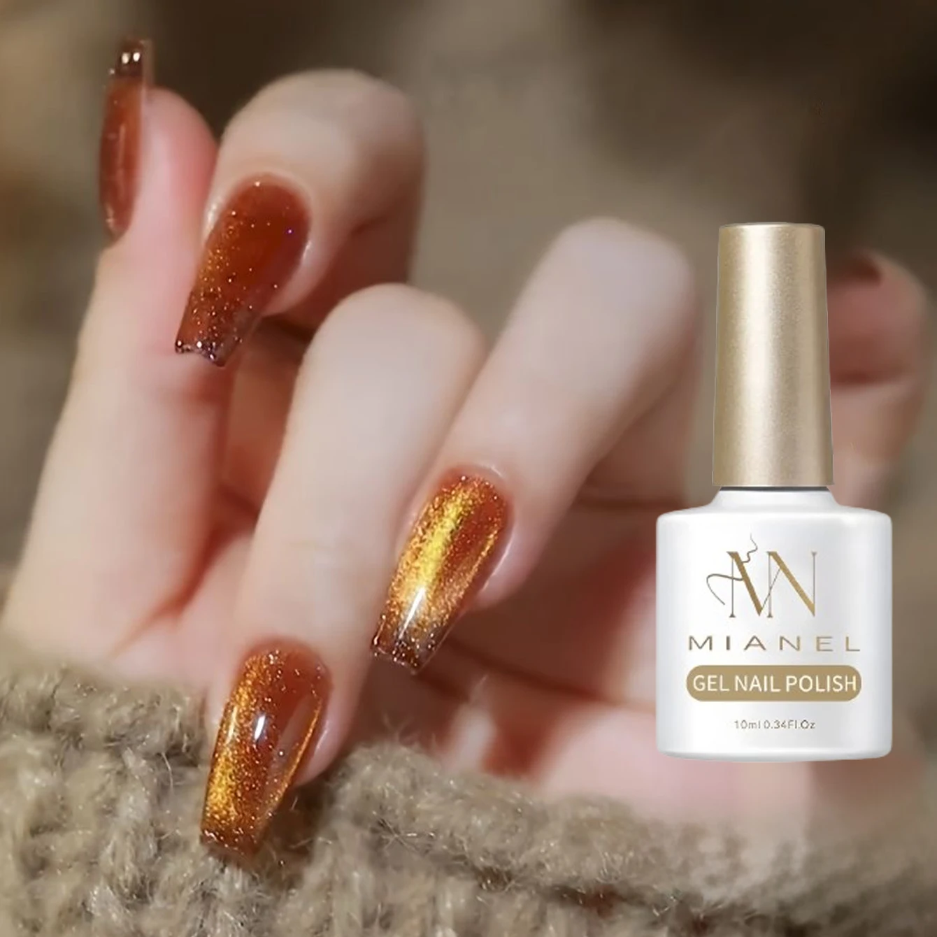 1pc 10ml Holographische Glitter Spiegel Porzellan Weiß Cat Eye Gel Polnisch Magnetische Galaktische Wirkung Gel Nagellack Soak Off UV LED