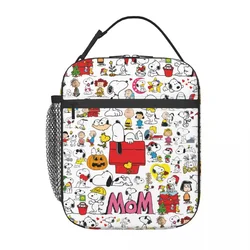 Cute Cartoon Snoopy Insulated Lunch Bag for Women Cooler Thermal Food Lunch Box Kids School Children Resuable Tote Bags