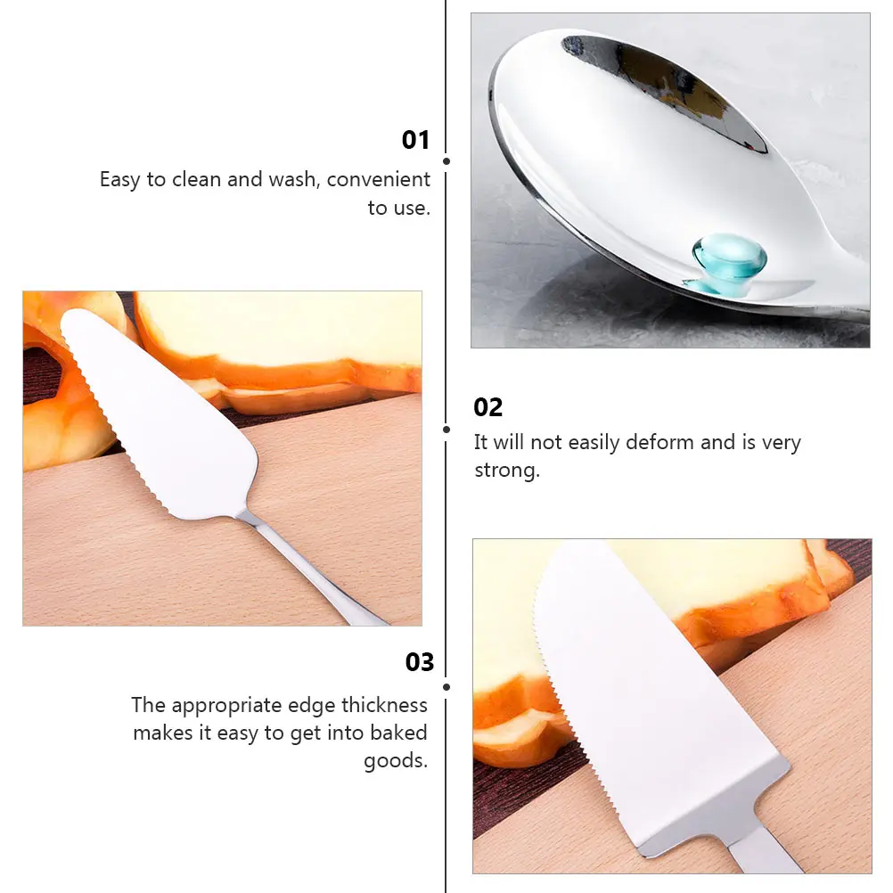 

1Set Cake Shovel Stainless Steel Baking Tool Set Easy Clean Cutter Fork Spoon Dessert Tableware