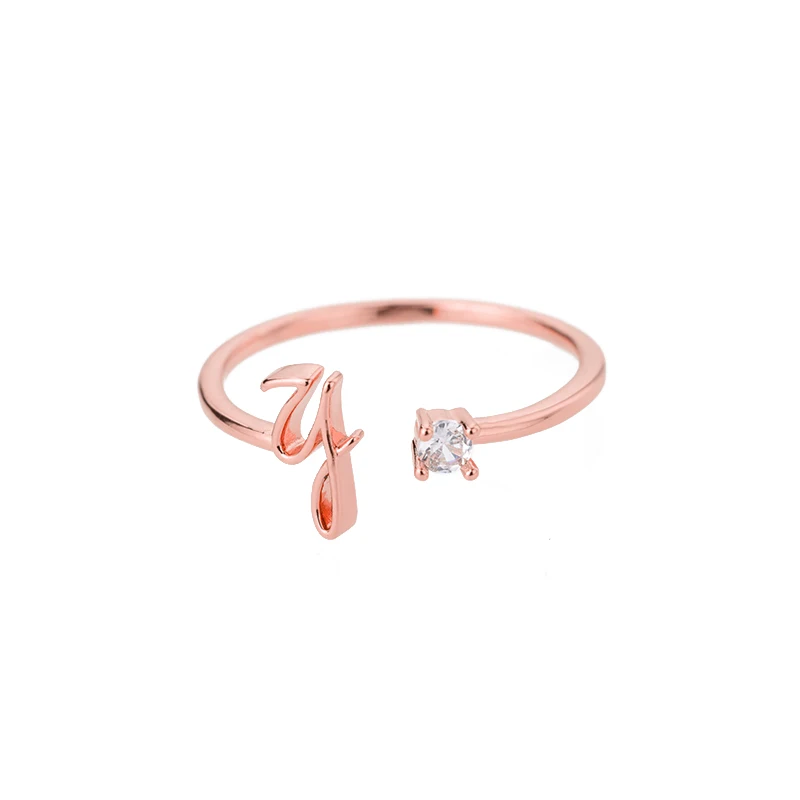 Exquisite einfache Anfangsbuchstaben-Ringe für Frauen, stapelbarer Name, Edelstahl-Ring, Paar-Schmuck, Großhandel, BFF-Geschenk für Schwester – Detail 5