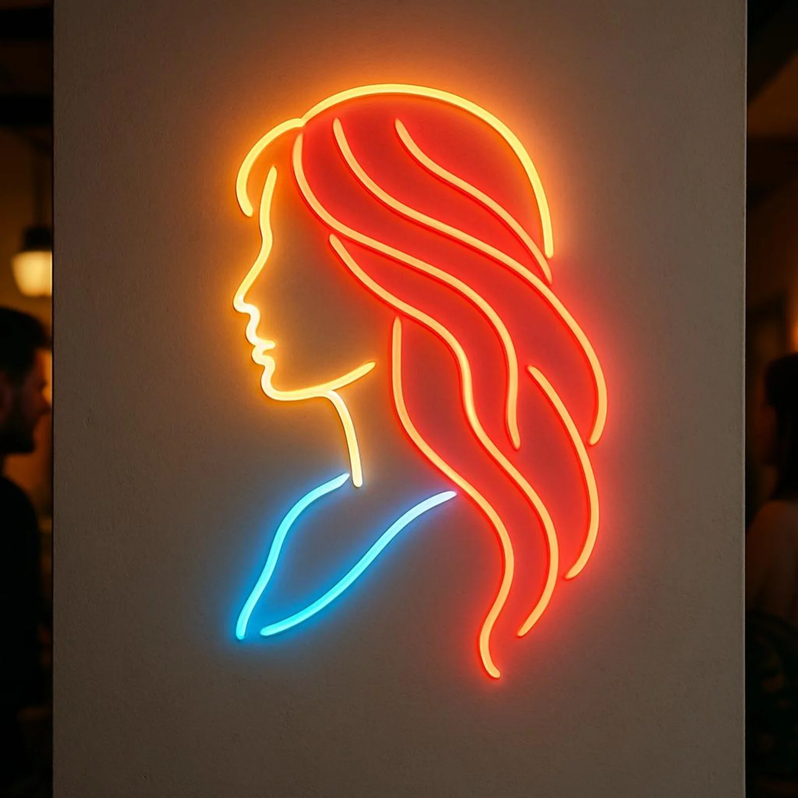 Girl with Luxurious Hair Neon Sign, Hairdresser Light, Beauty Salons Led Sign,Gift Idea Hairdresser