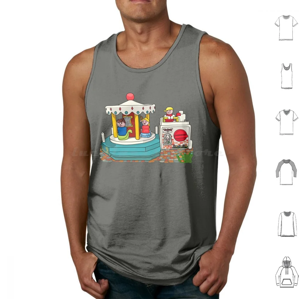 Little People Merry-Go-Round Camisetas sin mangas Chaleco sin mangas Fplp Little People Fisher Price Little People People Round People Sew