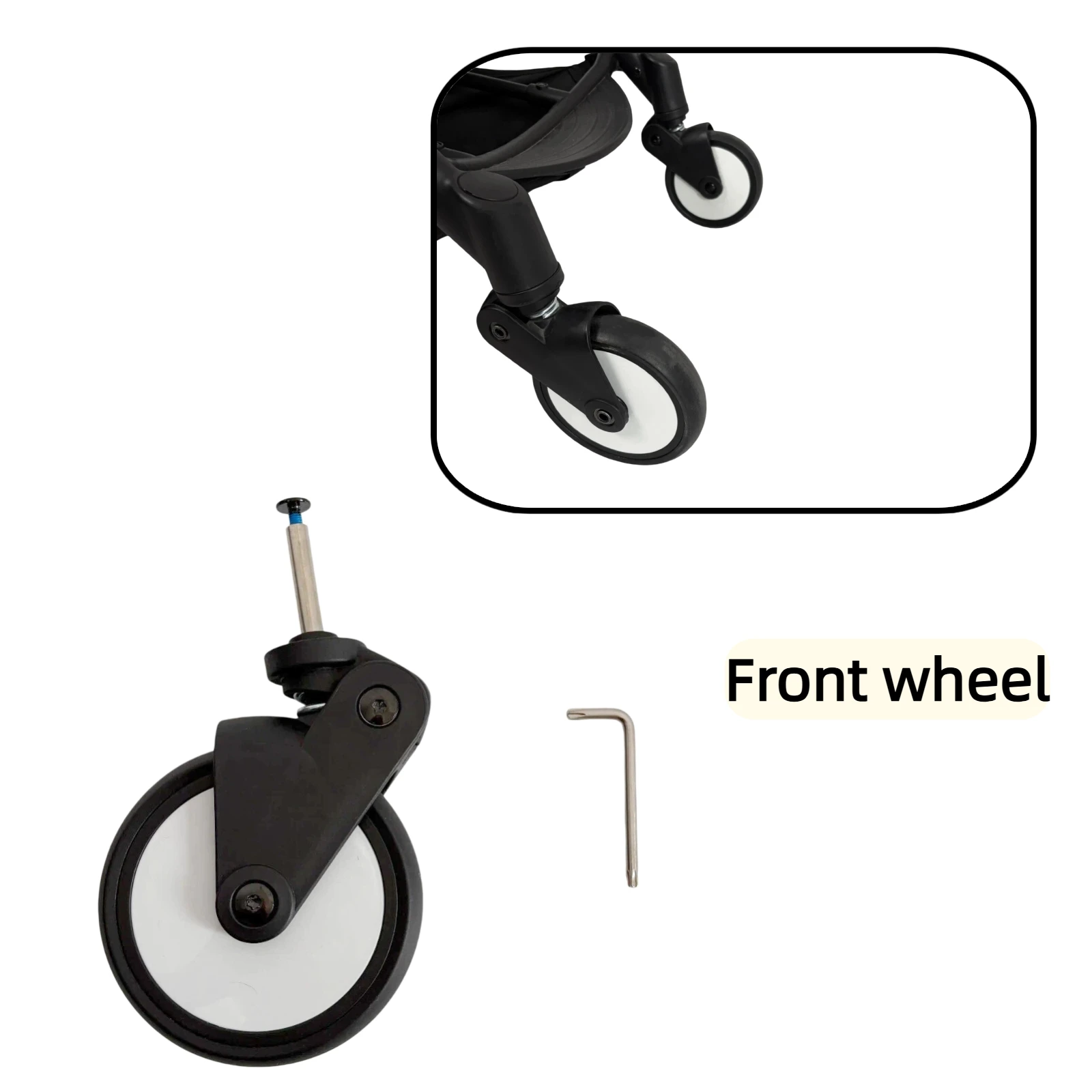 Baby Strollers Wheels, Strollers Front and Rear Wheel with Tool, and Accessories for Yoya/Vovo Wheel Kids Carriage