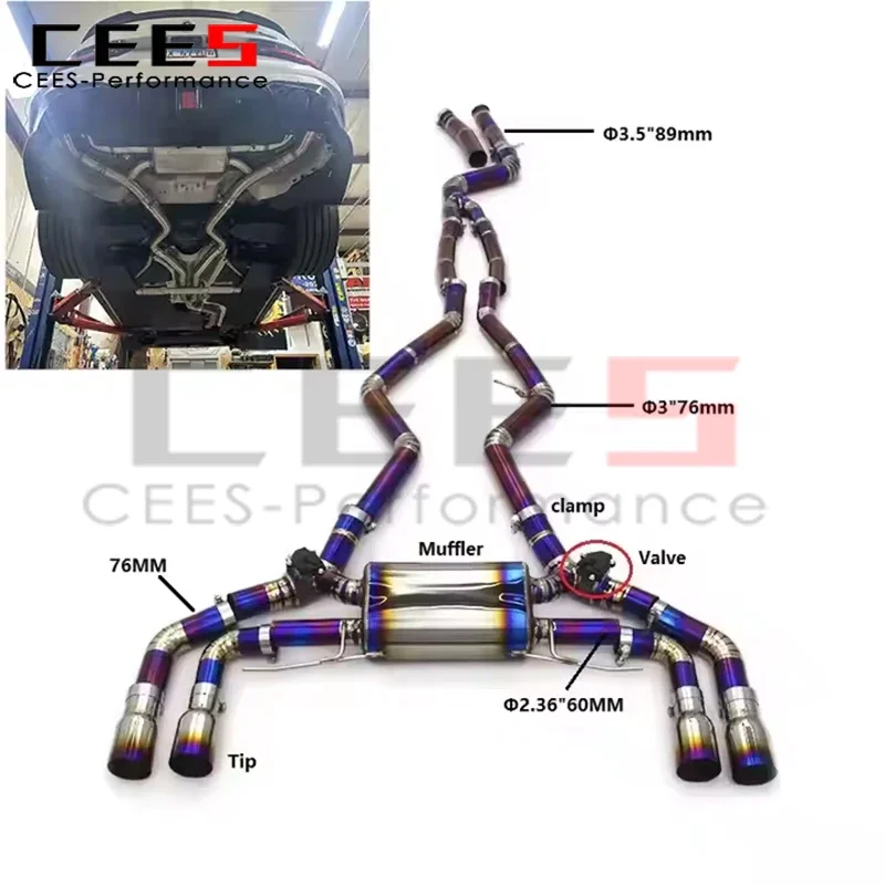 

CEES High - Performance Titanium Catback Exhaust w/ Valved Muffler for BMW M340i G20 3.0T 2019 - 2023 | Auto Assembly