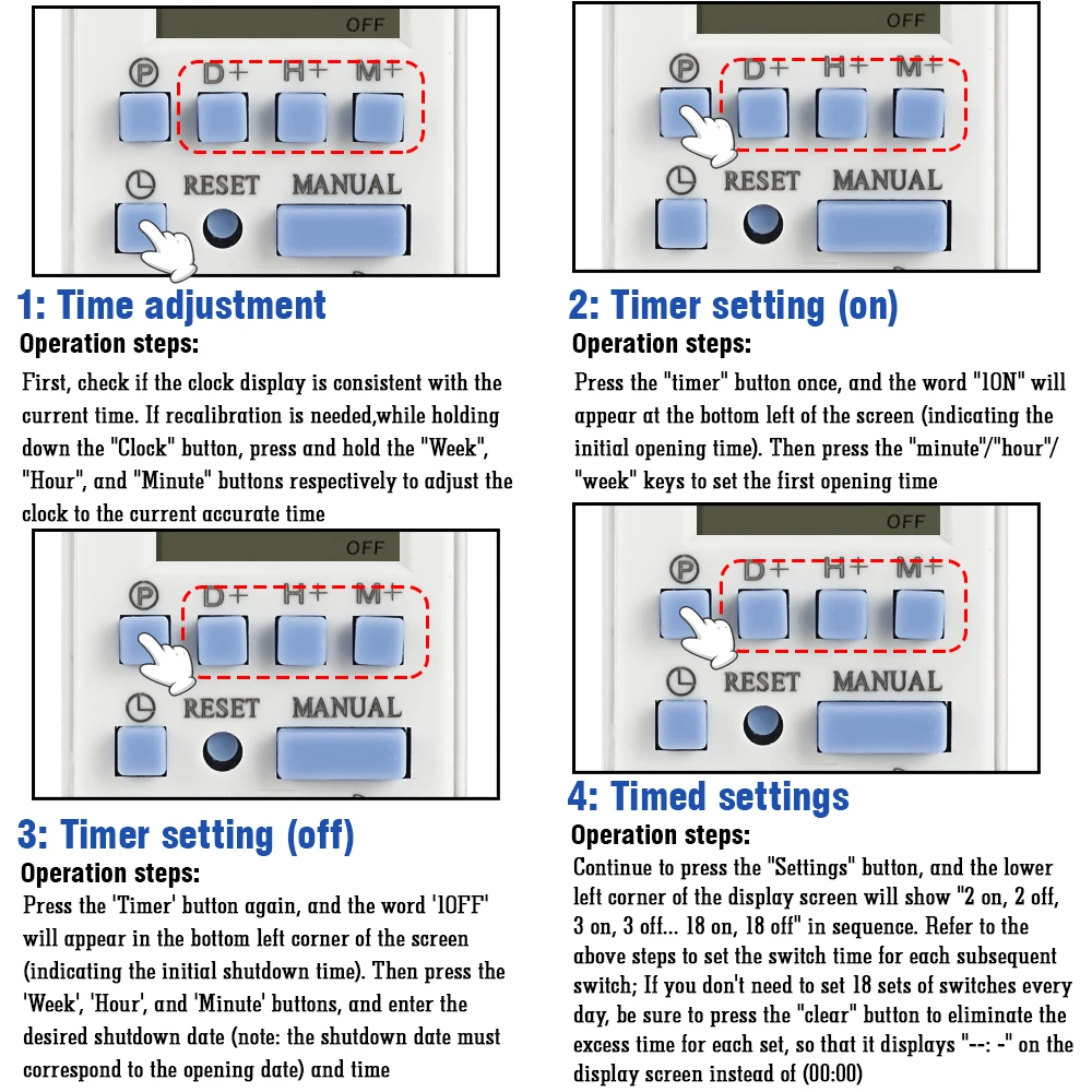 Electronic Weekly 7 Days Programmable Digital Timer Switch Relay Control AC 220V 230V 10A 16A Din Rail THC15A 30A DC 12V 24V 1NO