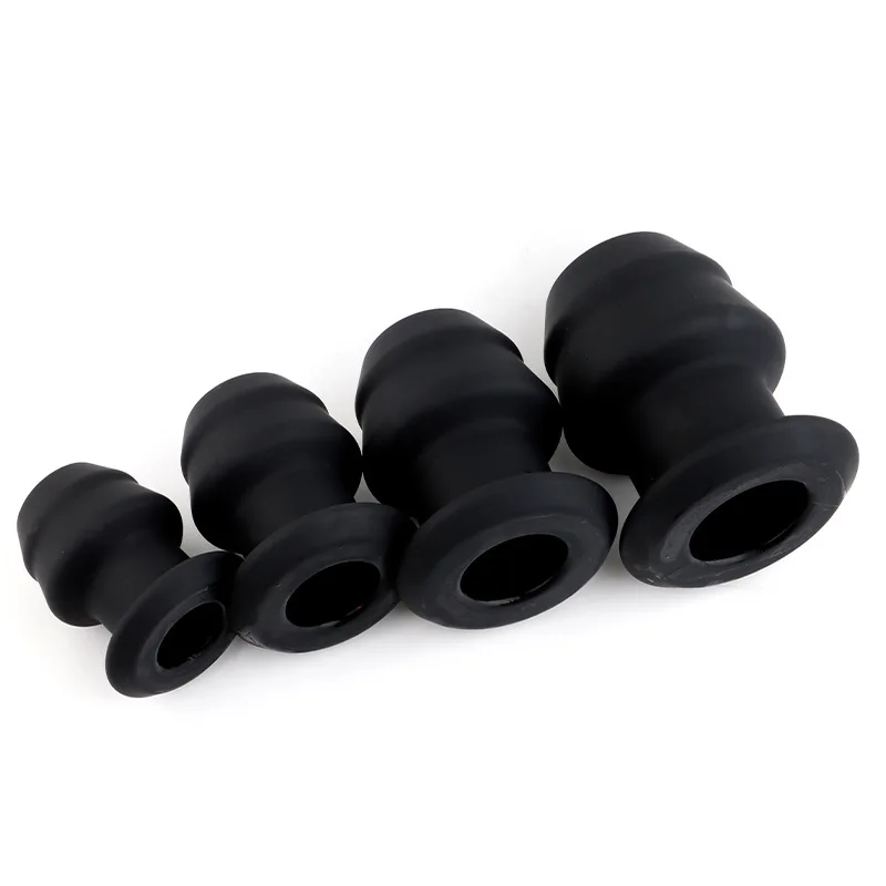 Black Silicone Plug Anal Oco, Expansor de Speculum, Estimulador Anal, Dilator Ânus, Masturbação Sex Toys, Rolha Anal, Adultos, 1 Pc