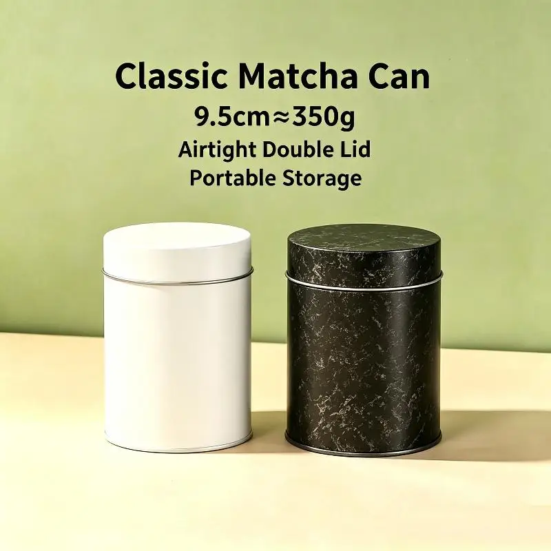 Matcha Powder Sealed Can 9.5cm Double Layer Design Freshness Retaining Leakproof Jar for Daily Matcha Brewing Use