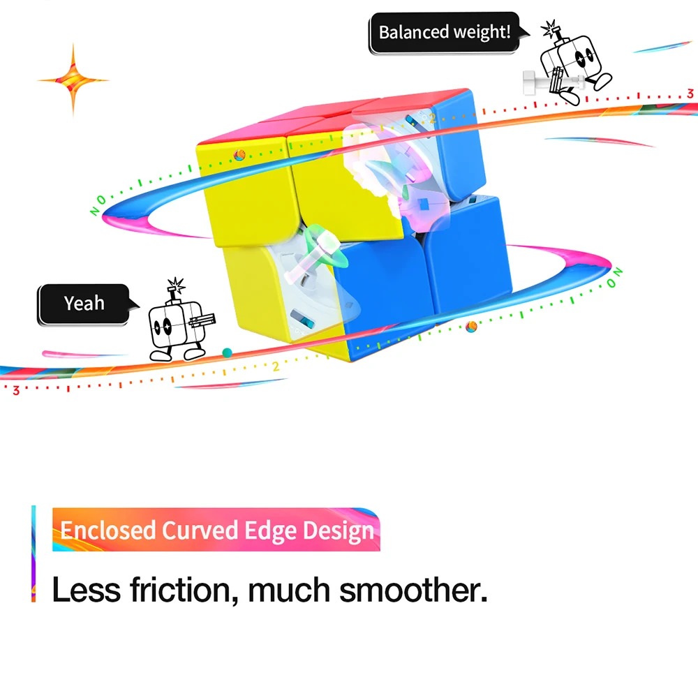 GAN251 M Pro Air Leap 2x2 Magnetic Speed Cube Professional GANCUBE 251M 2x2x2 Mangetic Cubo Puzzles GAN251 Magic Cubo