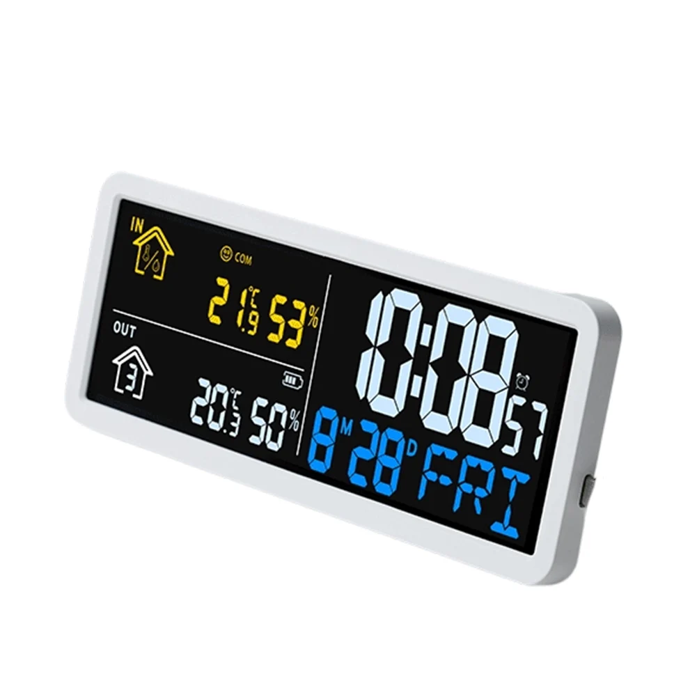 reloj-con-sensor-exterior-integrado-para-temperatura-interior-y-exterior-humedad-hora-fecha-y-dia-con-pantalla-Unica