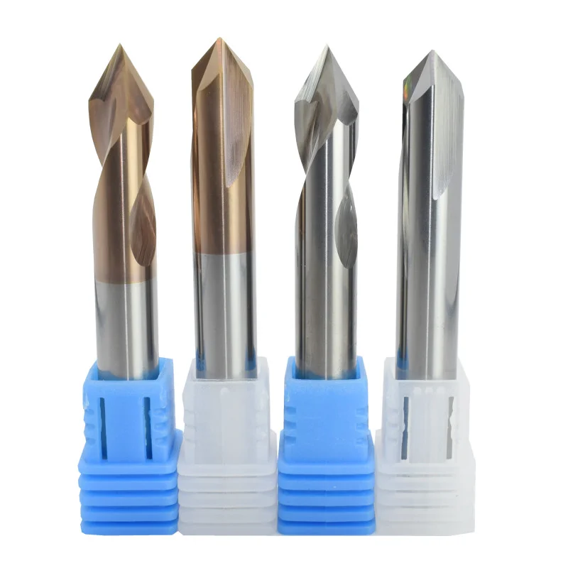 Nuevo taladro de biselado 2 flauta hrc55 90 grados 1mm - 12mm 1,5mm 2,5mm 2mm 4mm 6mm 8mm 10mm 12mm fresas de extremo de chaflán de carburo sólido