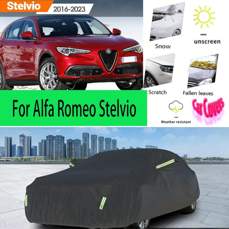 

For Alfa Romeo Stelvio 2016-2023 2022 Full Car Covers Outdoor Sun Anti UV Rain Snow Dust Protection Oxford Cloth Accessories