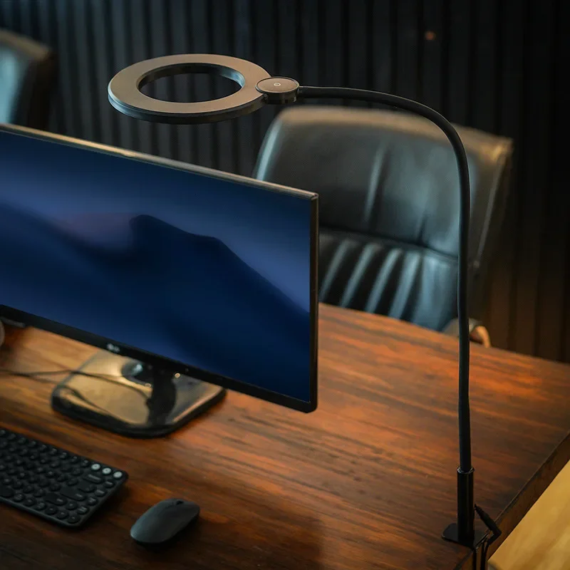 

Stepless Dimming LED Desk Lamp with Clamp 360° Flexible Gooseneck for Home Office Eye-Caring Table Lamp