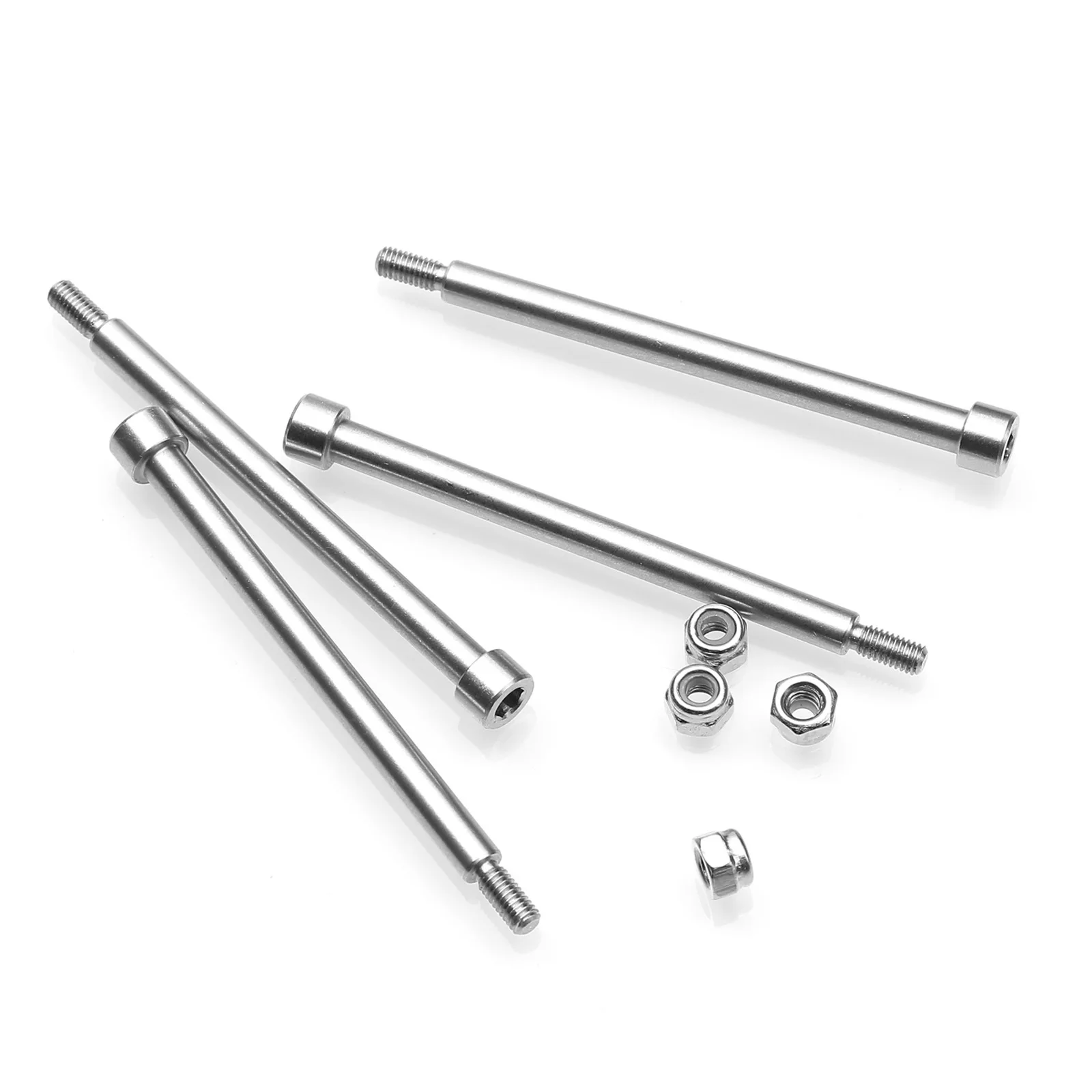 4Pcs 4x56mm Steel A-arm Pins 70510 & M3 Nut Threaded Hinge Pins for 1/5 Trxs X-Maxx XMAXX RC Car Upgrades Parts Accessories