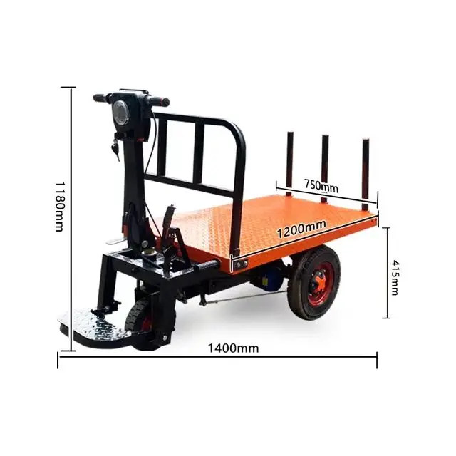 Site Hand Overturning Construction Site Push Electric Hand Cart Transport Construction Site Electric Trolley Battery Power