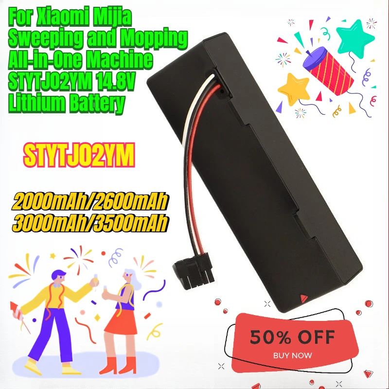 

Multi capacity battery For Xiaomi Mijia Sweeping and Mopping All-in-One Machine STYTJ02YM 14.8V Lithium Battery