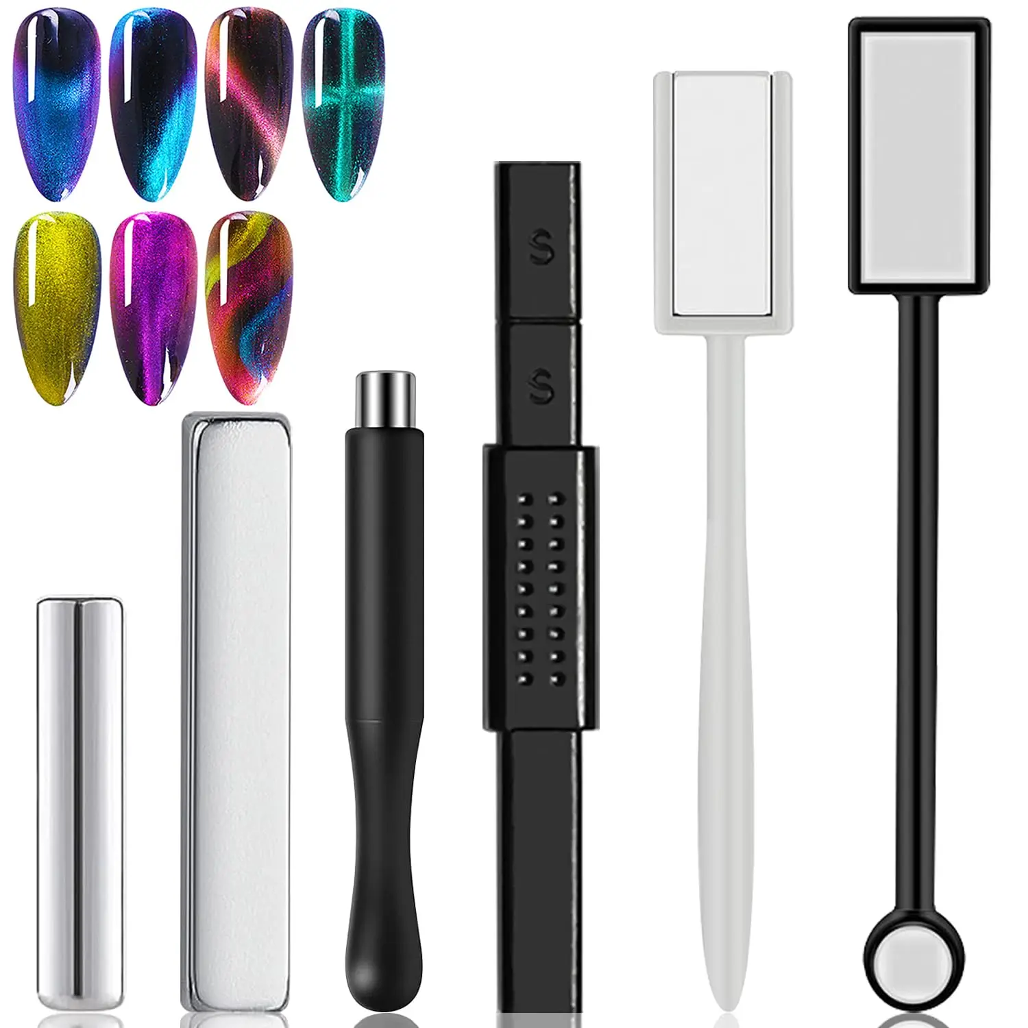 

6Pcs Nail Art Cat Eye Magnet For Nails Gel Polish Magnets Pens Nail Art Tools Gradient Ombre Design Magnetic Sticks