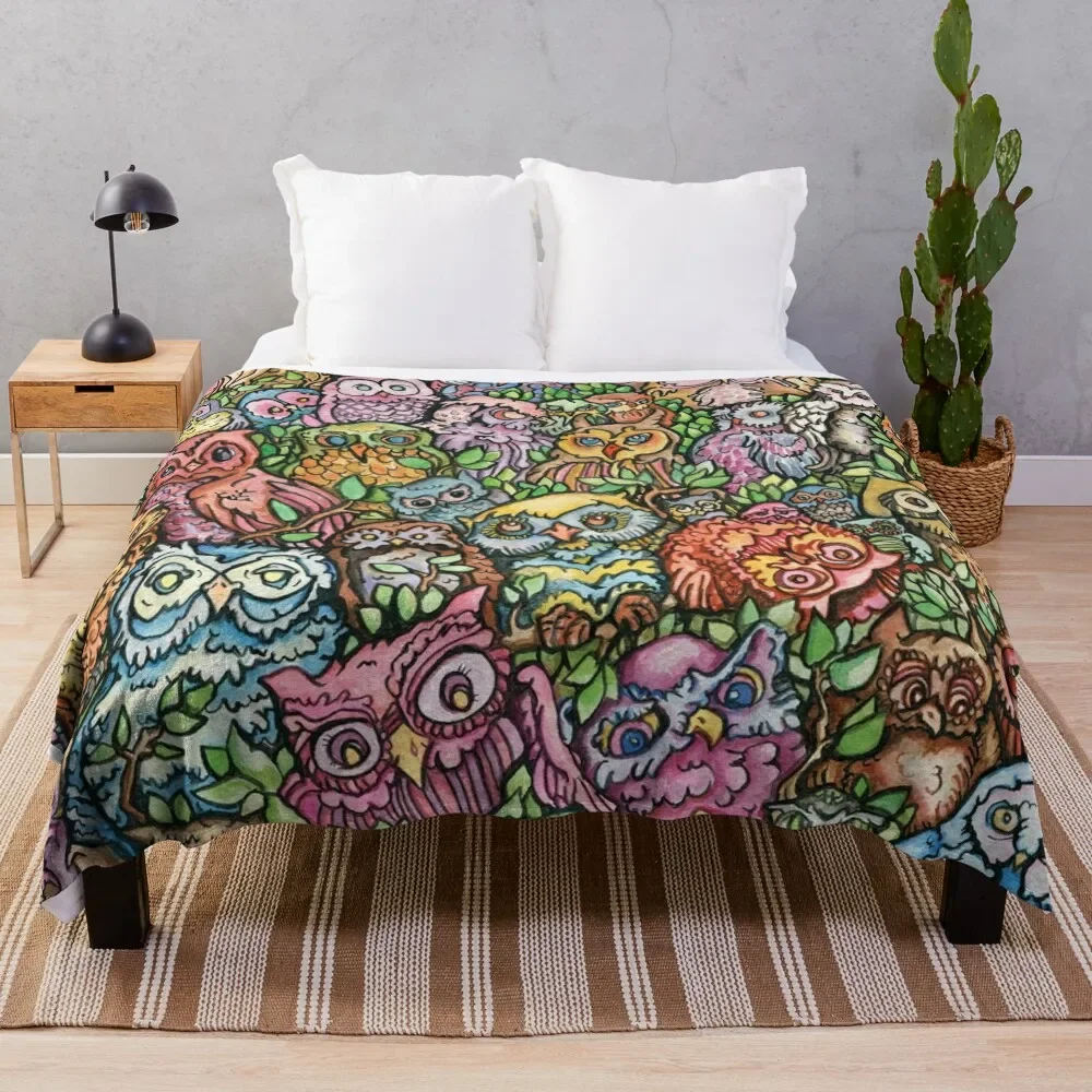 

Almost 60 Owls Throw Blanket Soft Warm Blanket Gift for Men Women Adults