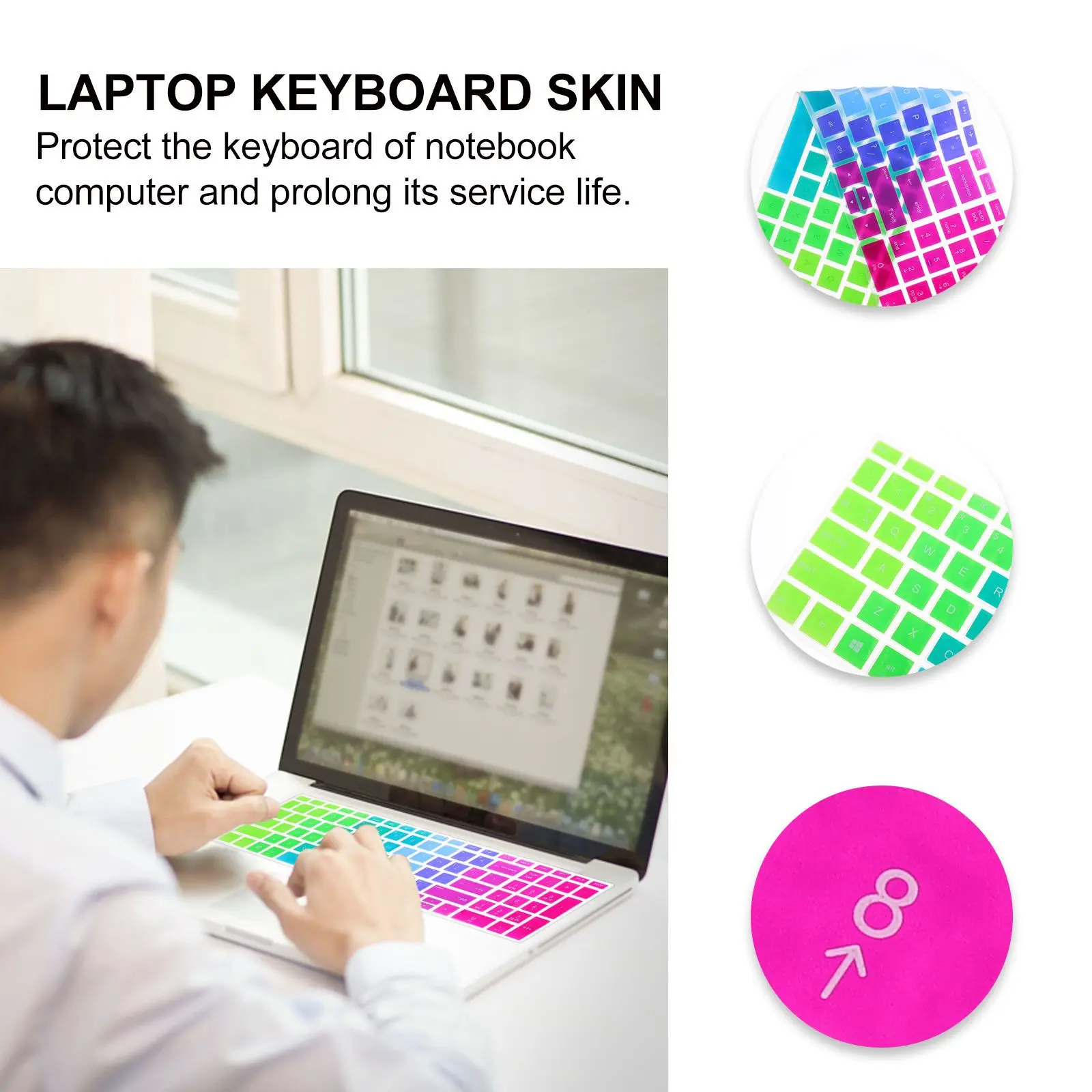 

Waterproof Keyboard Skin for 15-Bf Dustproof Scratch Proof Soft Touch Non Slip Reusable Laptop Keyboard Protector Cover