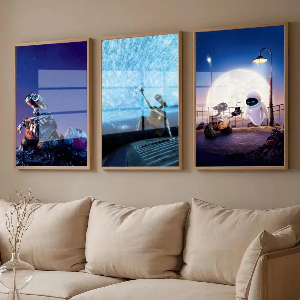 WALL-E Poster für Zimmer, Wandkunst, Dekoration, wasserfeste Aufkleber für Zuhause, Bar, Schlafzimmer, Dekoration