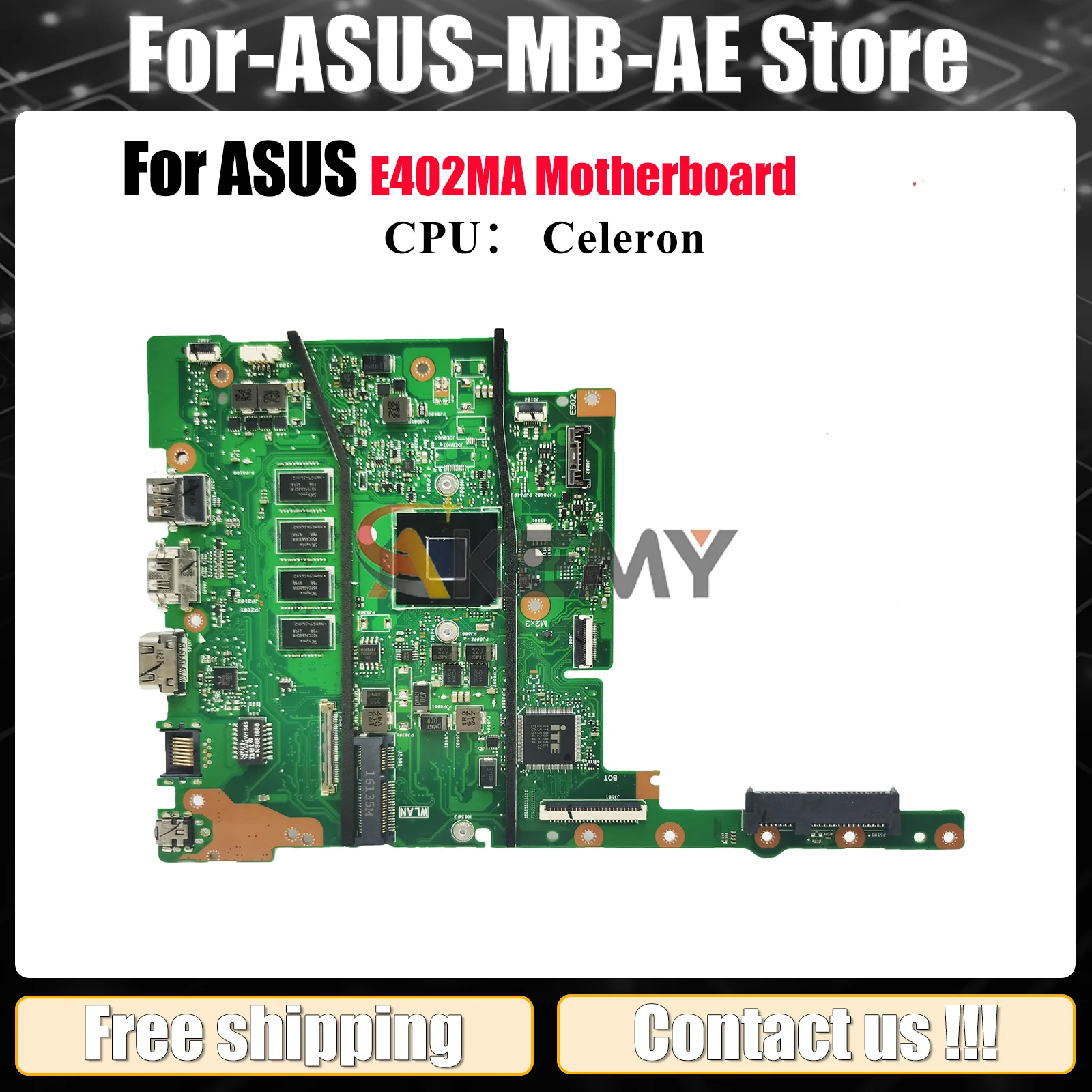 

E402MA Laptop Motherboard For ASUS EeeBook E402MA E402M Notebook Mainboard With Celeron CPU 100% tests OK fast shipping stk
