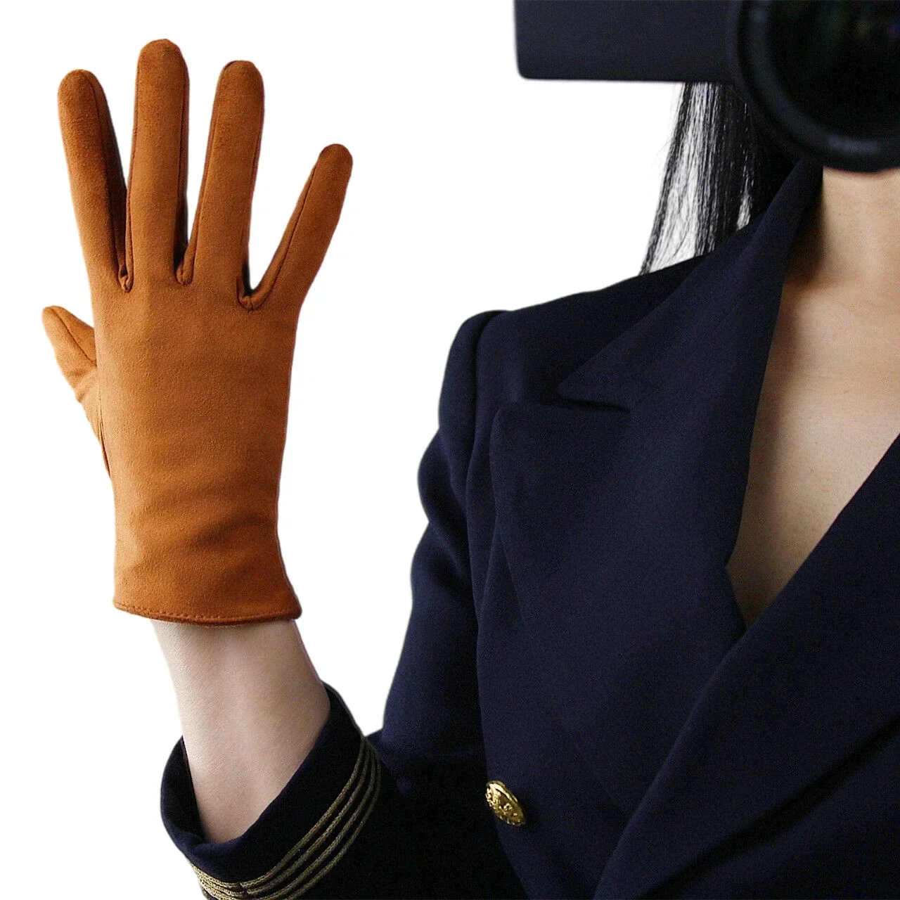 

Перчатки DooWay из коричневой замши, мягкие, двусторонние, из искусственной кожи, 8 дюймов (21 см), короткие, зимние, теплые, для косплея, Хэллоуина, вечеринок