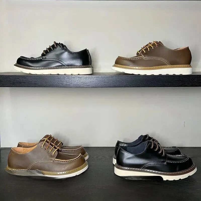 

Handcrafted Low-Top Outdoor Men's Boots American Retro Workwear Style 875 Series Rubber Sole round Toe Casual Shoes