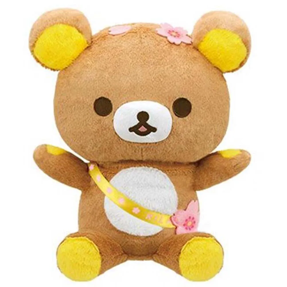 New Cute Rilakkuma Sakura Bear Cherry Blossoms Big Plush Pillow Stuffed Animals Toy Doll 35cm Kids Gifts