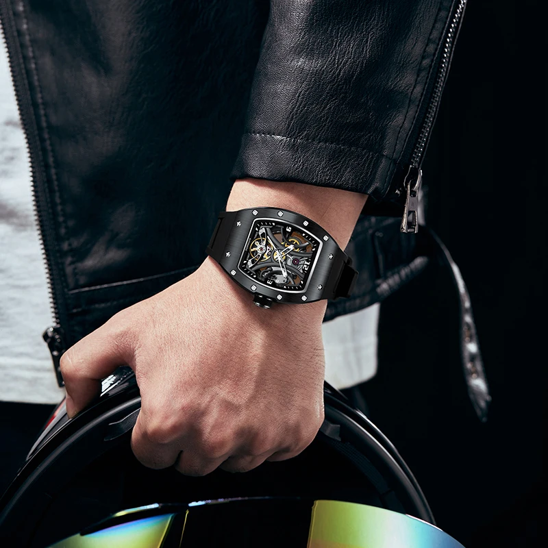 2026 حركة أوتوماتيكية ساعات يد ميكانيكية للرجال تصميم مجوف ساعة مقاومة للماء عالية الجودة شعار مخصص ساعات أوتوماتيكية #5