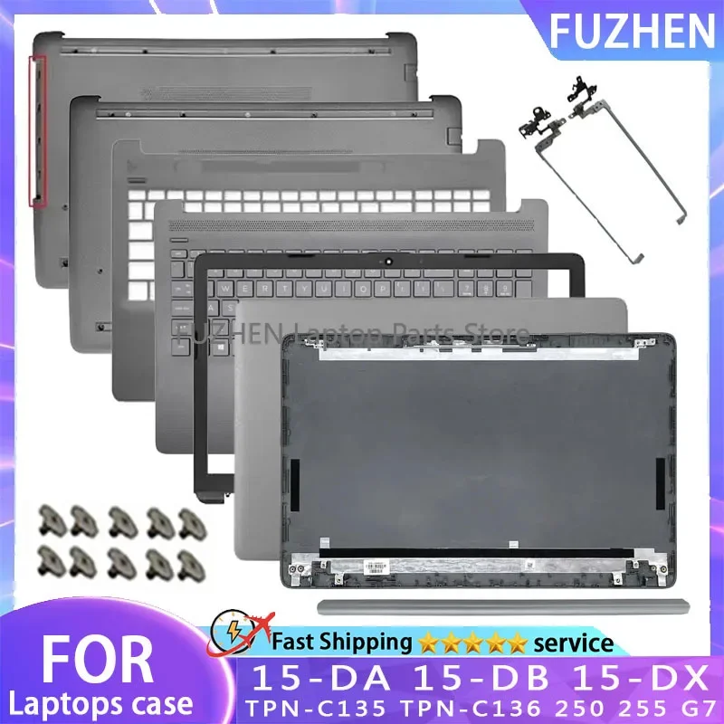 

New For HP 15-DA 15-DB 15-DX TPN-C135 TPN-C136 250 255 G7 Laptop LCD Rear Cover/Front Frame/Palm Pad Keyboard/Bottom Cover Grey