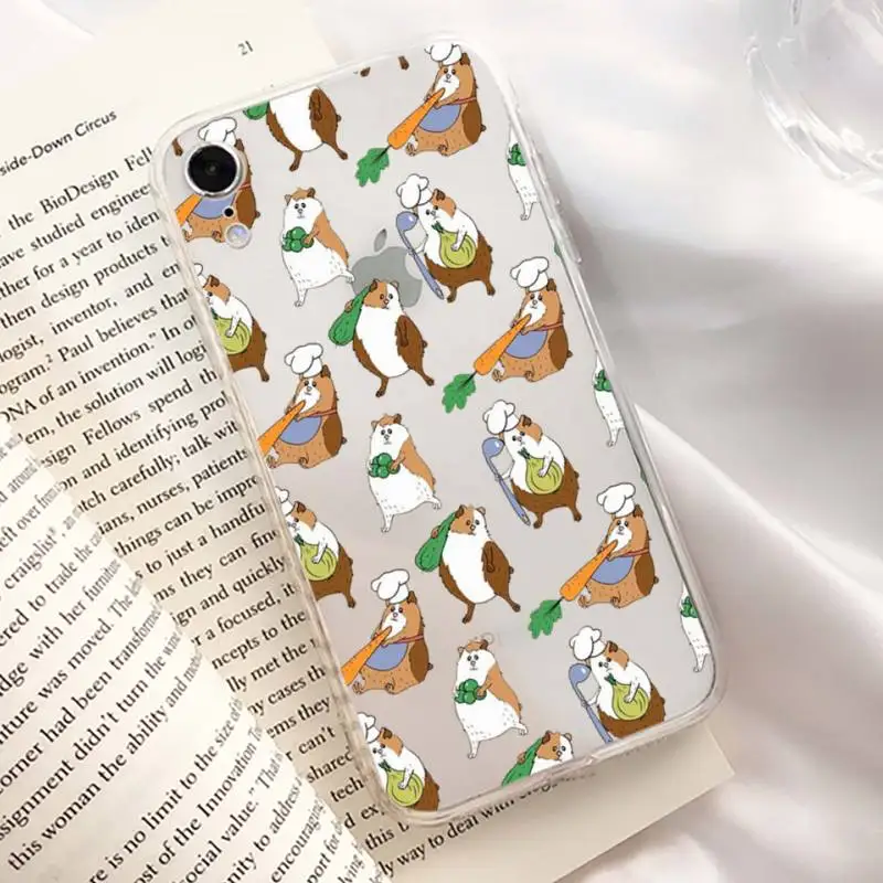 Cute Cartoon Guinea Pig Phone Case For iPhone 11 12 13 14 Mini Pro Max XR X XS TPU Clear Case For 8 7 6 Plus SE 2020