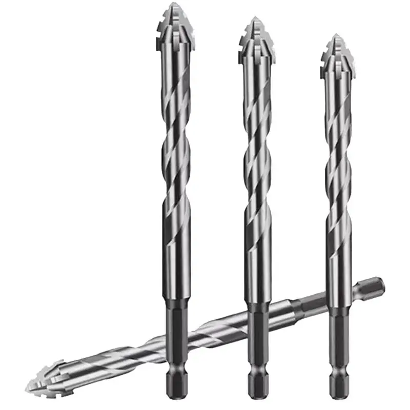 A98E-New Four-Edged Sawtooth Eccentric Drill For Dry Drilling Of All Tiles, Glass, Marble And Concrete 4Pcs