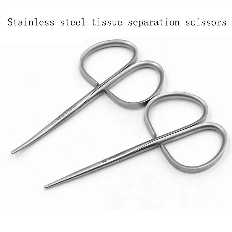 Stainless steel handle tissue separation scissors Eye peel scissors Double eyelid tool Blunt sharp scissors