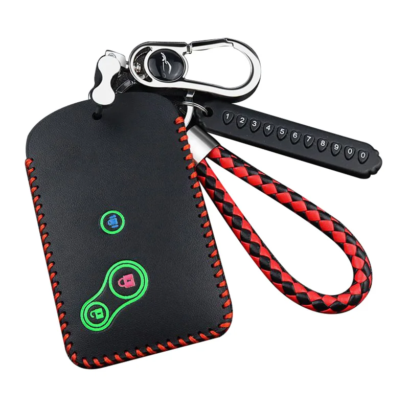 Leather Remote Smart Card Control Key Cover Case for Nissan Teana Old Model 2004 2005 2007 3 Buttons Car Keychain Protect Shell