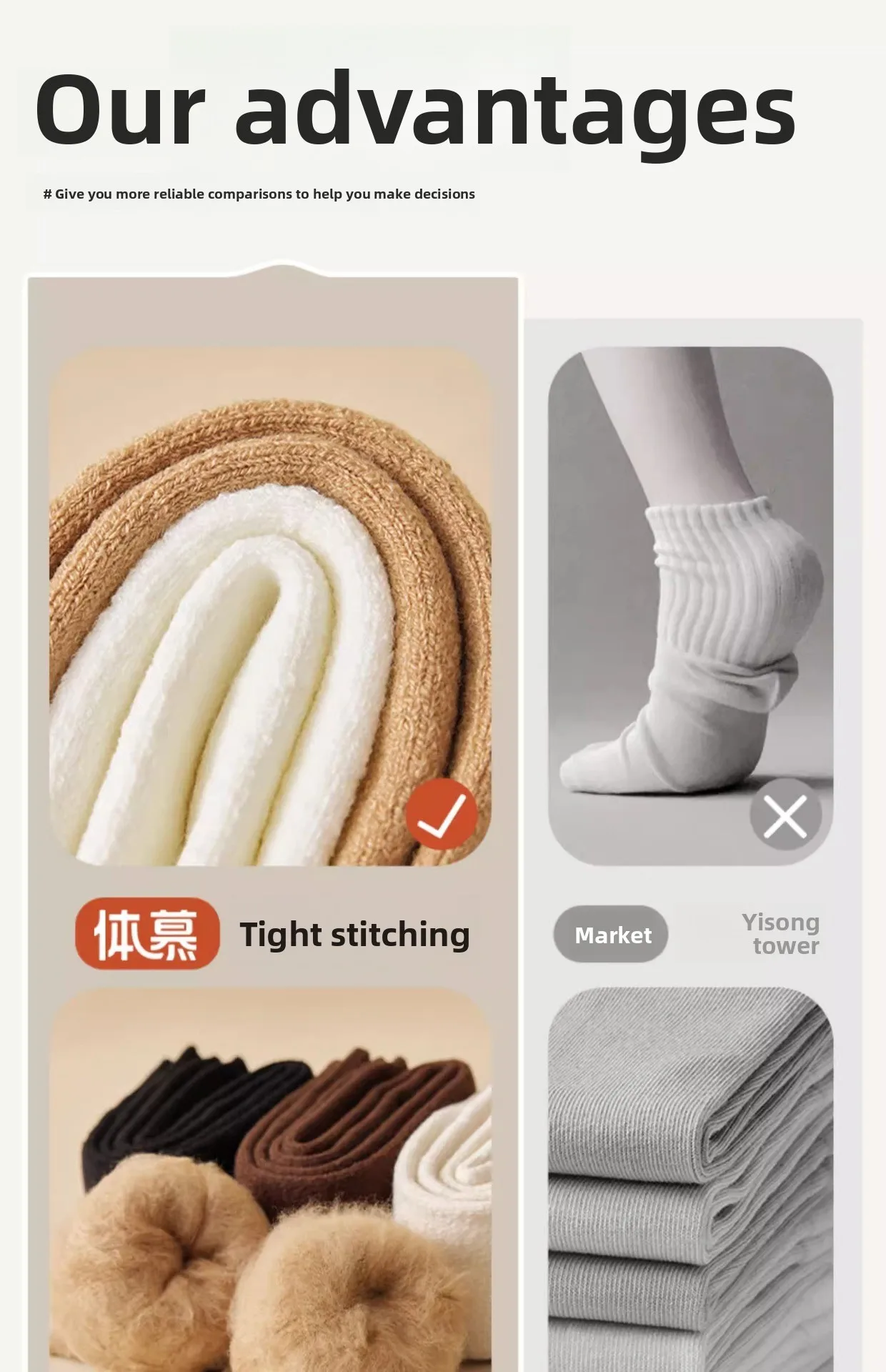 Overknee-Socken für Damen, mit Thermo-Fleece gefüttert, verdickte Wolle, Beinwärmer, Winter-Knieschutz gegen Kälte – Detail 9