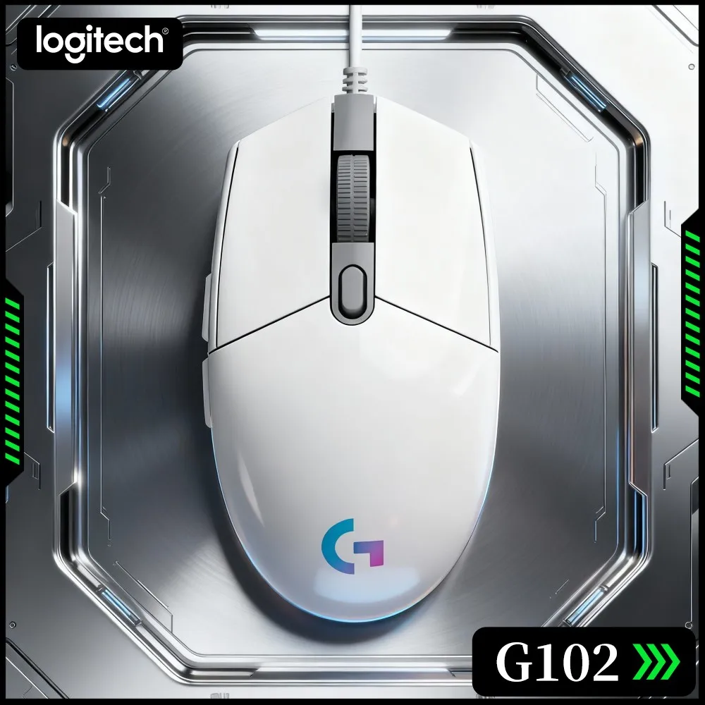 Logitech G102 Wired Gaming Mouse Fine Tuned HERO Sensor Flexible DPI Colorful RGB For Prolonged Gaming Time