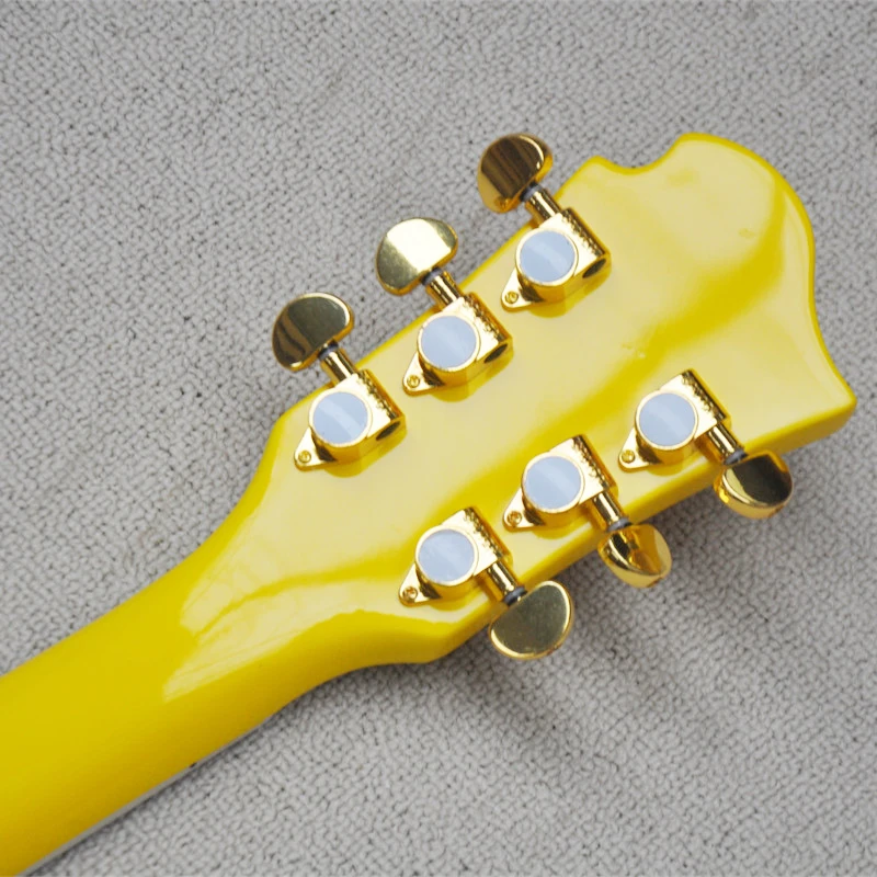 赤いハート柄のエレキギター,特別な形,黄色のボディ,高品質,OTGT-2064