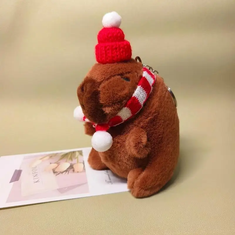 Cute Capybara Doll Plush Keychain Stuffed Guinea Pig Simulation Capibara Soft Doll Plush Gift Animal Capy Anime Fluffty Toy gift