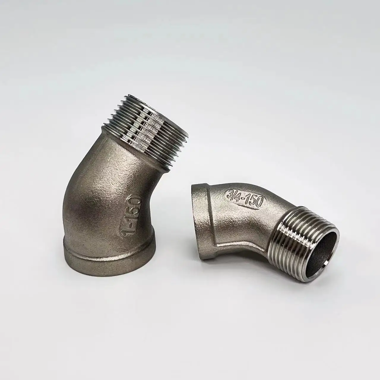 1/4“ 3/8” 1/2” 1“ BSPT/ZG/R Female Male Threaded Pipe Fitting, 45 Degree Street Elbow, 150lb Cast 304 316 Stainless Steel