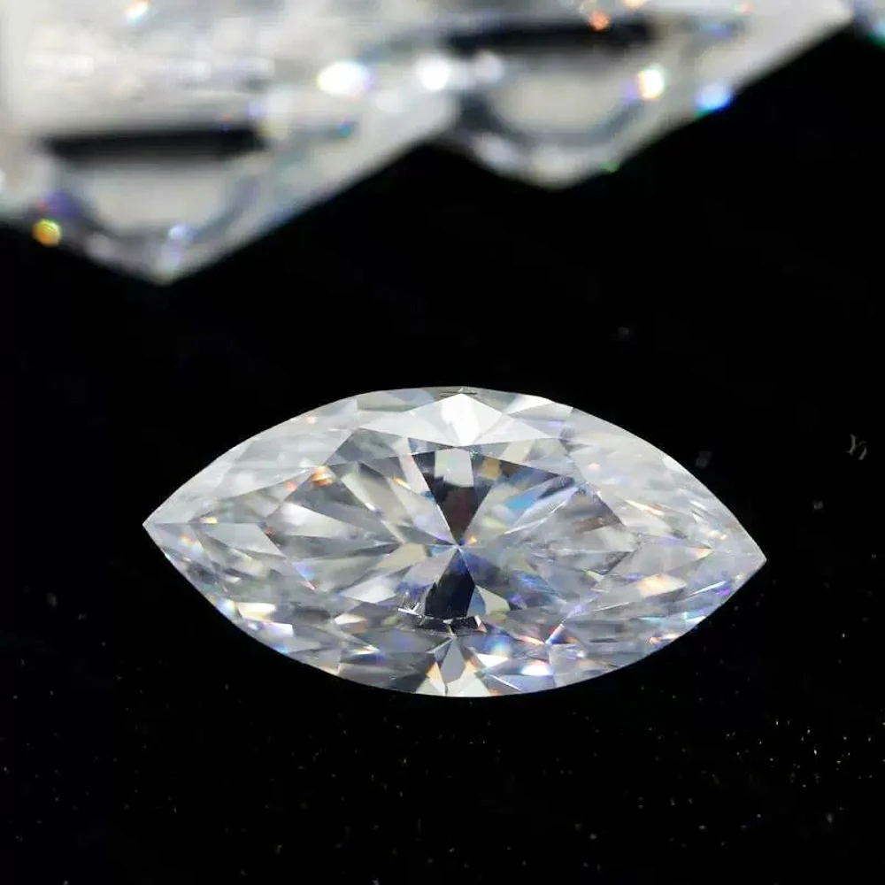 0.3-5ct Marquise Cut Moissanite Loose Gemstone D Color VVS1 Super White Certified Marquise Moissanite Pass Diamond Test Lab Gems