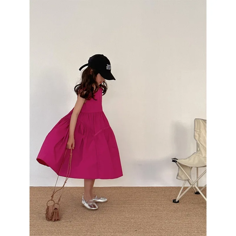 2023 Little girl dress Summer new baby girls fashion sleeveless sundress loose cotton dress 1 2 3 4 5 6 7 8Y