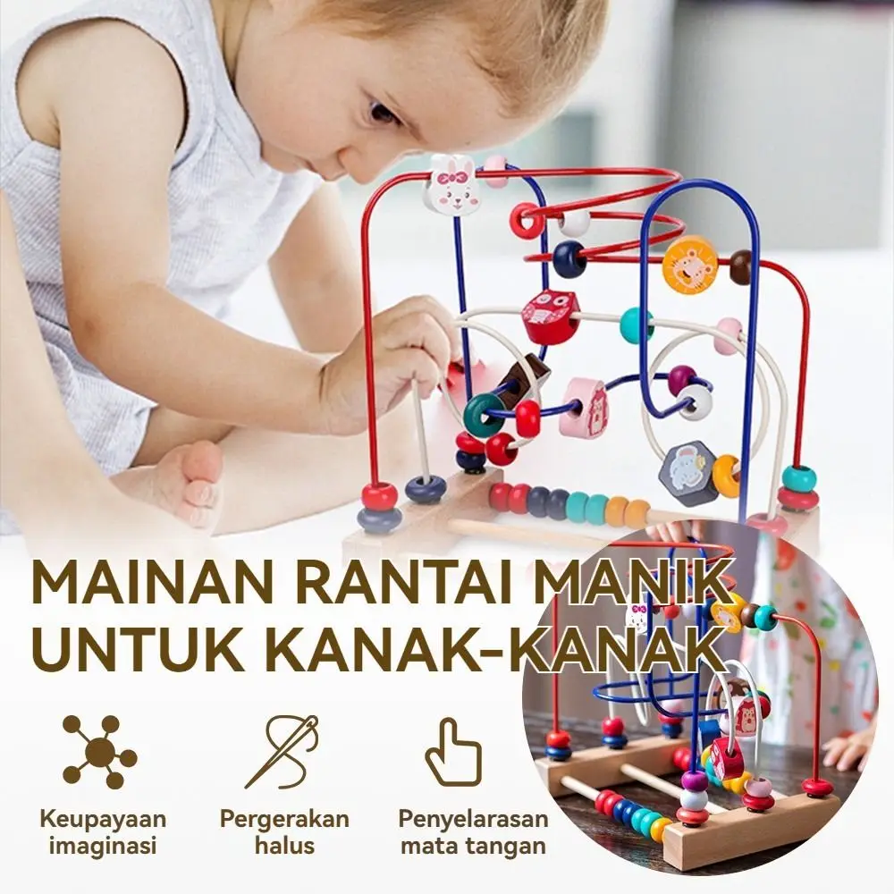 Animales coloridos juguetes de madera rompecabezas de matemáticas cuentas de madera laberinto formas círculo conteo aprendizaje educación temprana Juguetes