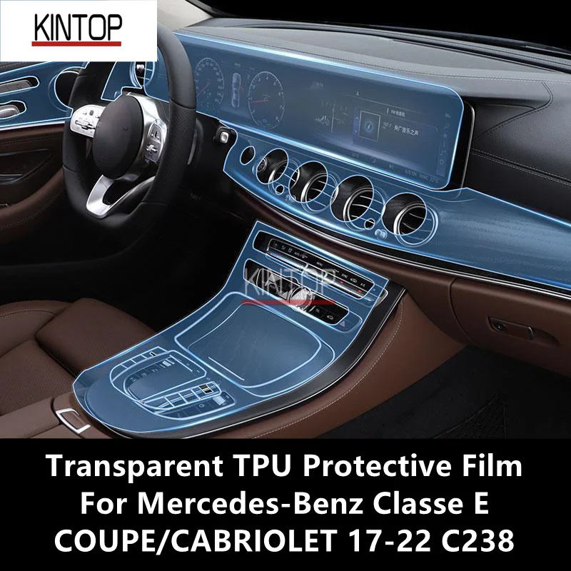 

For Mercedes-Benz Classe E COUPE/CABRIOLET 17-22 C238 Car Interior Center Console Transparent TPU Protective Film Anti-scratch