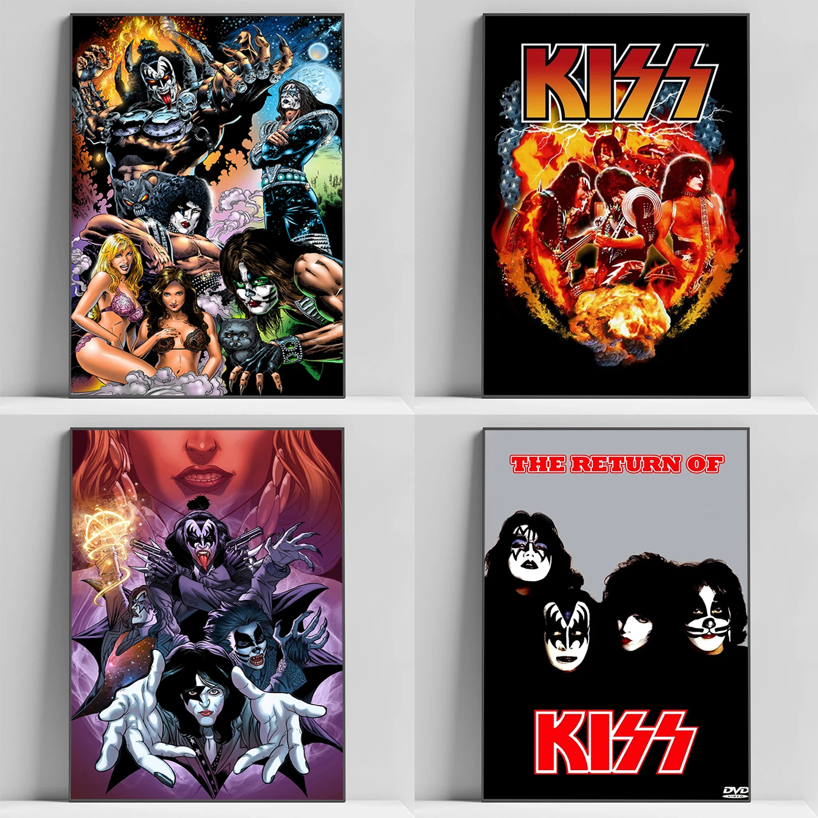 

Rock Band KISS Poster Decoration Home Decorations Painting on Canvas Posters for Wall Decor Decorative Paintings Art Print Decor