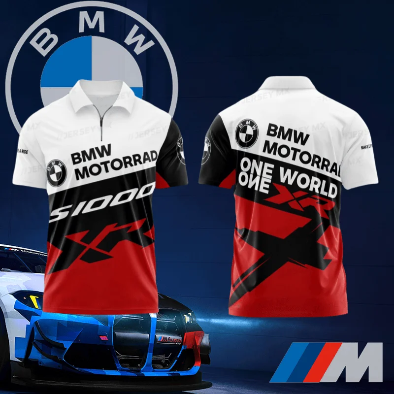 

Быстросохнущая рубашка поло BMW Car, высококачественный удобный повседневный спортивный топ с короткими рукавами, подарок для любителей автомобилей, велосипедный костюм-поло Moto