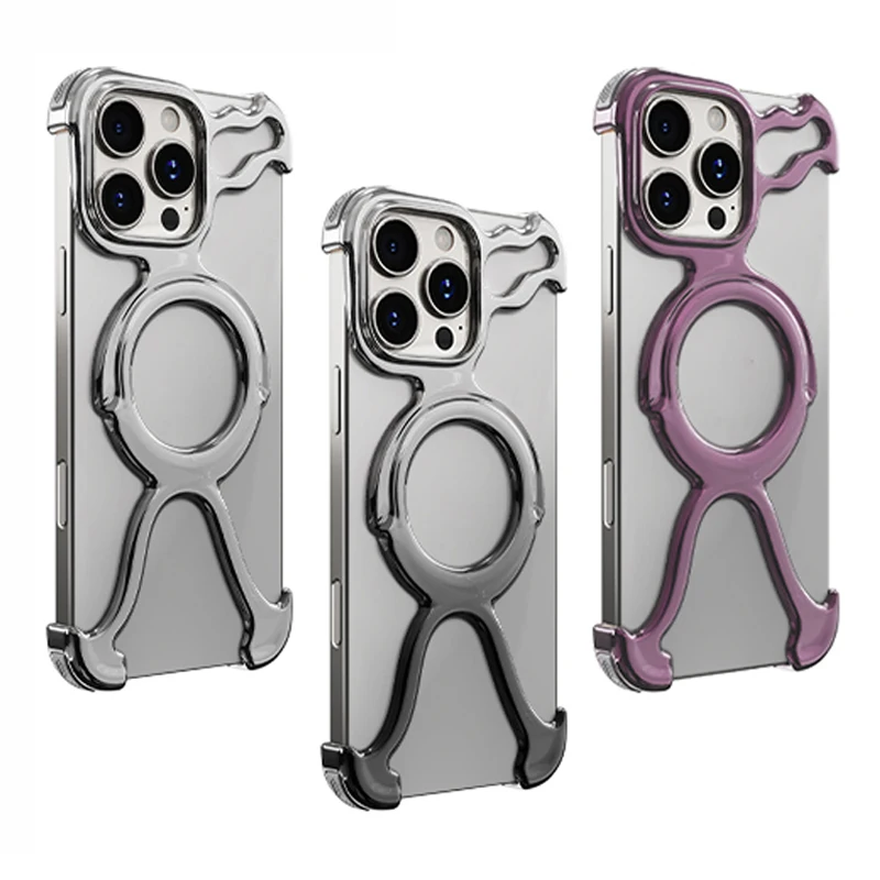 حافظة هاتف هندسية غير منتظمة لهاتف آيفون 16 15 14 13 Pro حافظة مجوفة مطلية بأربعة زوايا من السيليكون مقاومة للصدمات #5