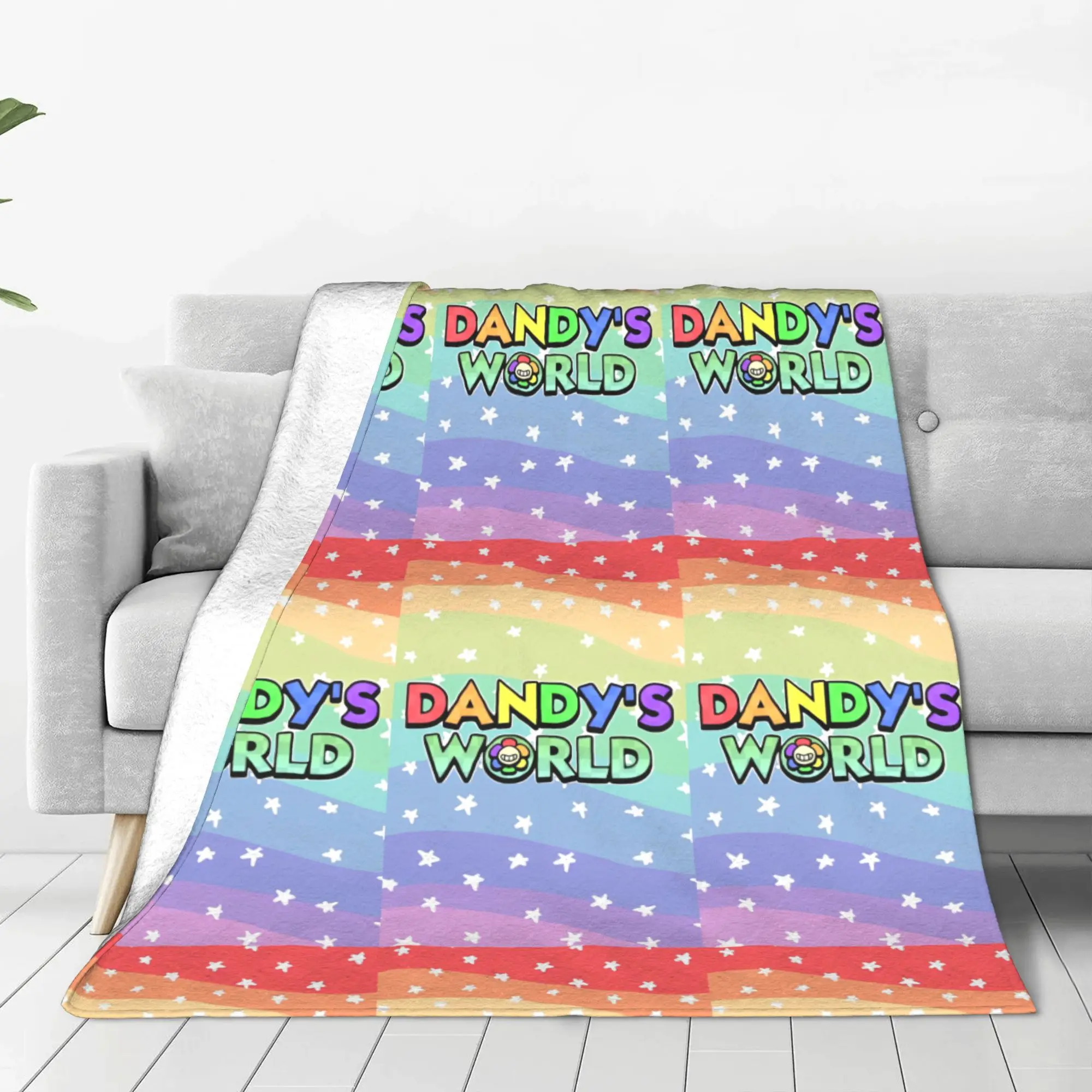 Dandy's World Cartoon Blanket Horror Game Flannel Vintage Warm Throw Blanket for Bed Sofa Textile Decor