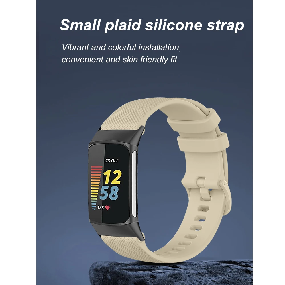 Lightweight Silicone Watch Strap For Fitbit Charge 5 4 3 Band Bracelet Metal Buckle Replacement Sport Watch Strap for Man Woman