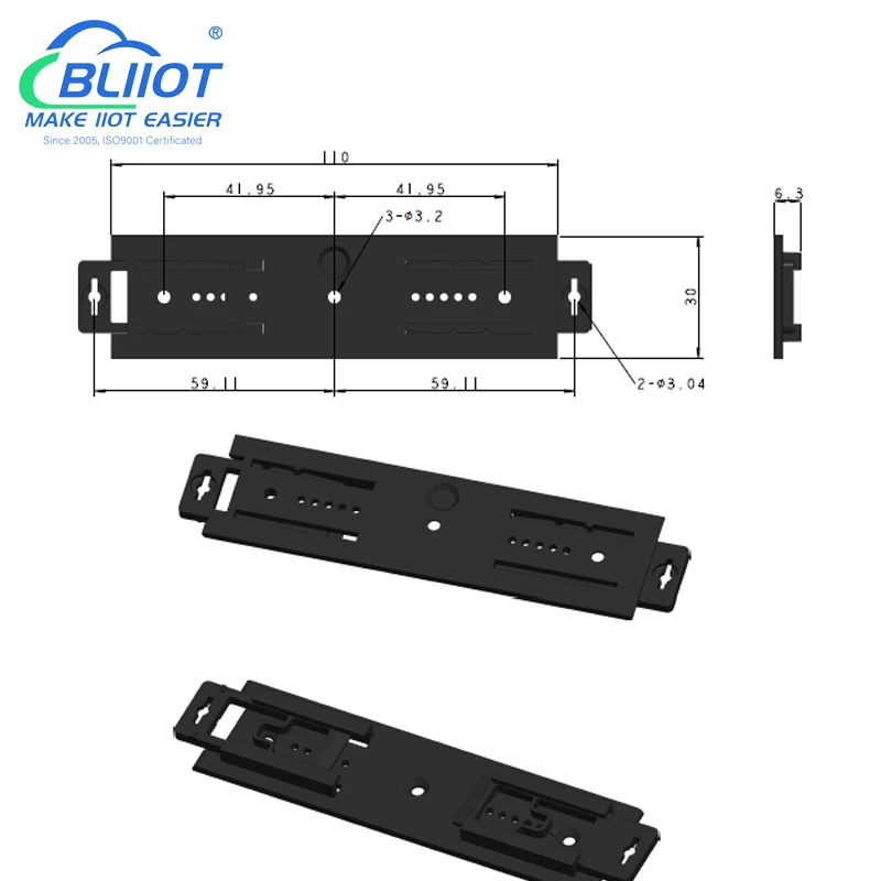 Industrial DIN35mm DIN rail and wall mount bracket 110mm*30mm solid housing multi-function cabinet equipment fixed installation